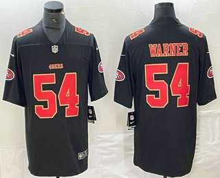 Men%27s San Francisco 49ers #54 Fred Warner Black Red Fashion Vapor Limited Stitched Jersey